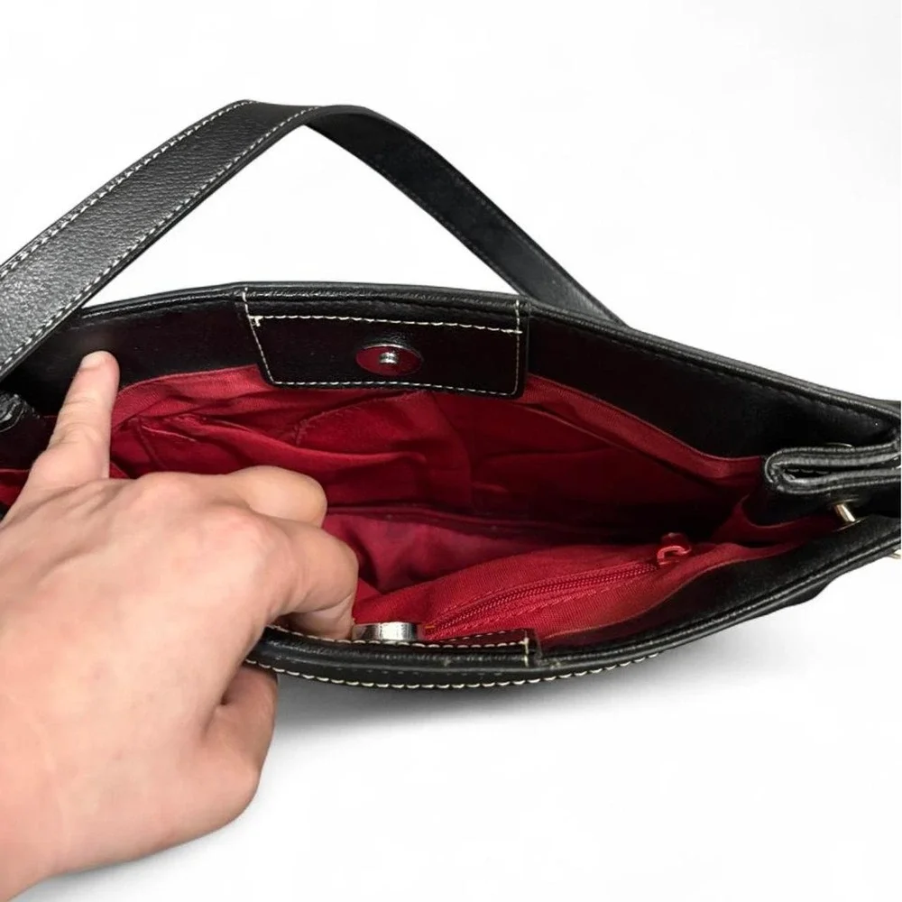 Esprit Black Canvas Baguette Shoulder Bag Y2K